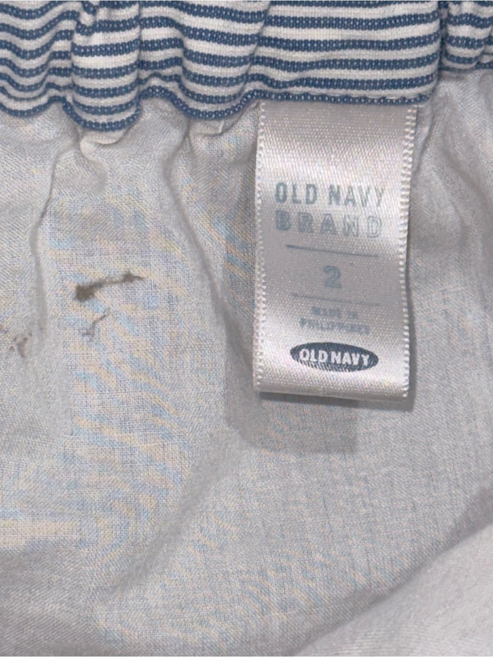 Vintage Old Navy Blue White Striped Seersucker Strapless Tube Dress Size 2 - Picture 3 of 4